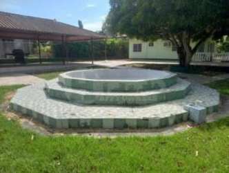 Street access with view of beach house and trees Nueva Gorgona Panama