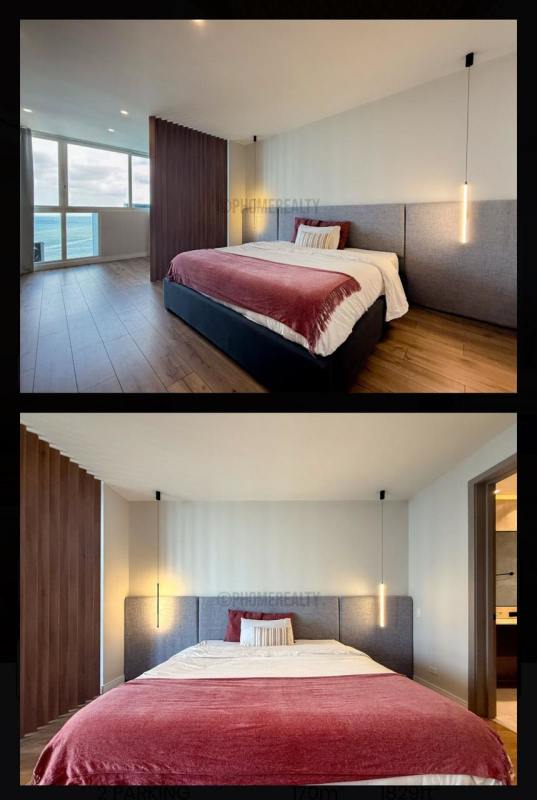 Bedroom floor-to-ceiling windows ocean view PH Oceanaire Punta Pacífica Panama