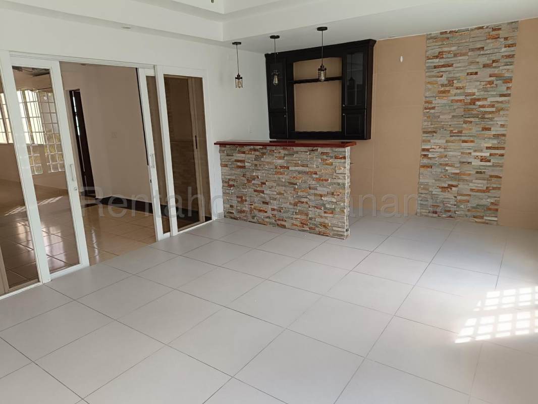 Rear terrace garden patio of a house for sale in Brisas del Golf Panama