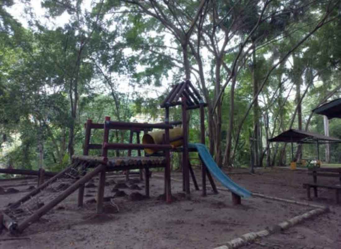 Playground with wooden structures, picnic gazebo PH Albrook Gardens Clayton Panama City