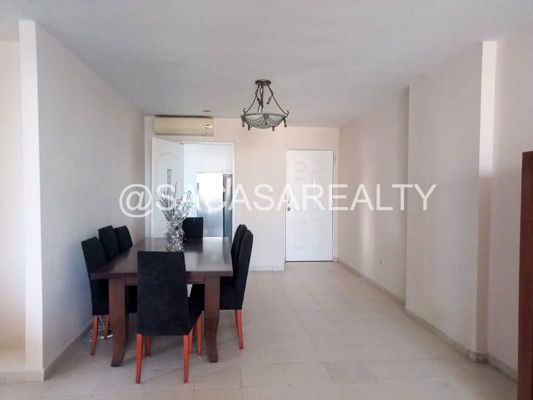 Dining room with tile floors and kitchen adjacent PH Le Mans El Cangrejo Panama