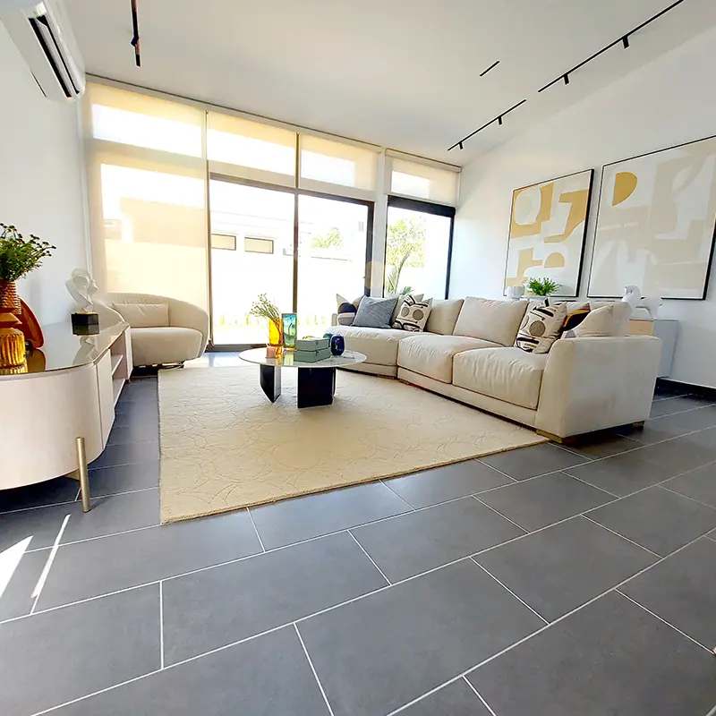 Modern living room in new house for sale in Altos de Panamá gated community