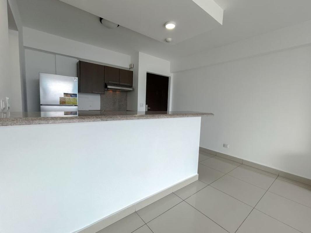 Modern open kitchen with granite countertops and appliances in apartment for rent PH Top Tower Costa del Este Panama