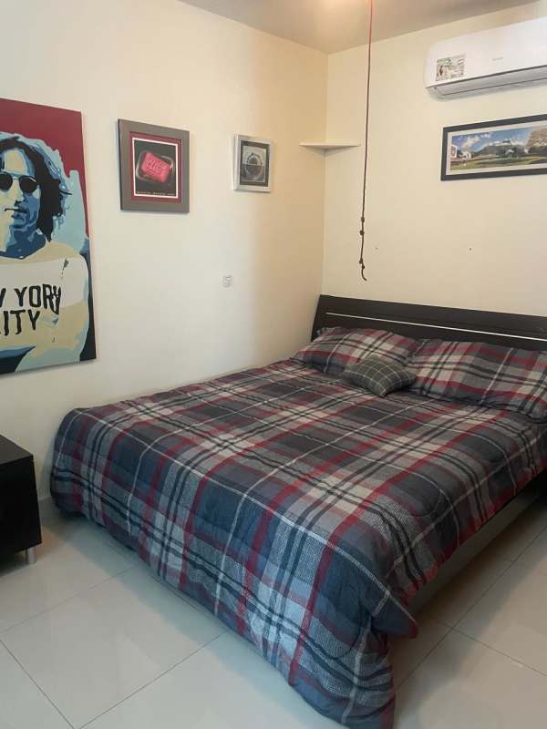 Bedroom with AC unit and modern decor Costa Sur Panama house