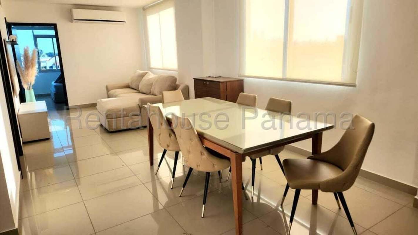 Bright bedroom with built-in closet in furnished apartment Costa del Este Panama