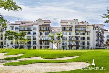 Luxury waterfront condos with balconies overlooking golf course in Buenaventura Panama