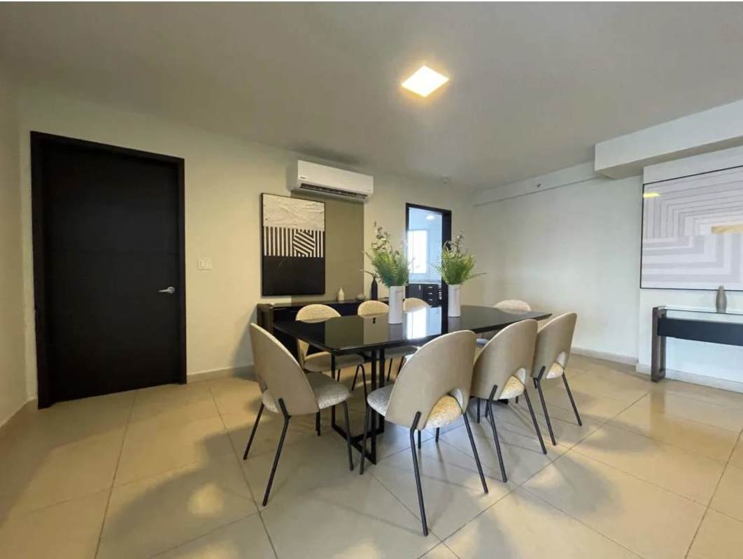 Modern bathroom with skyline view tub and glass shower PH Country Club Costa del Este luxury apartment