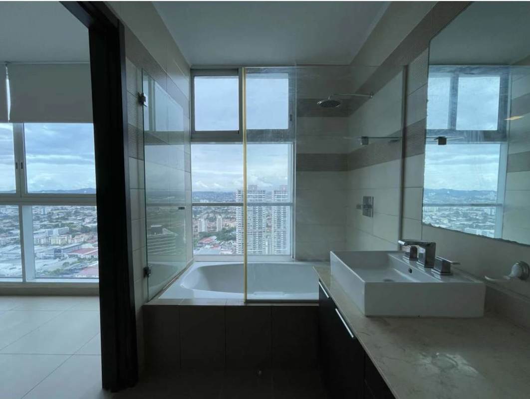 Spacious master bedroom ocean and skyline views Costa del Este Panama PH Country Club apartment