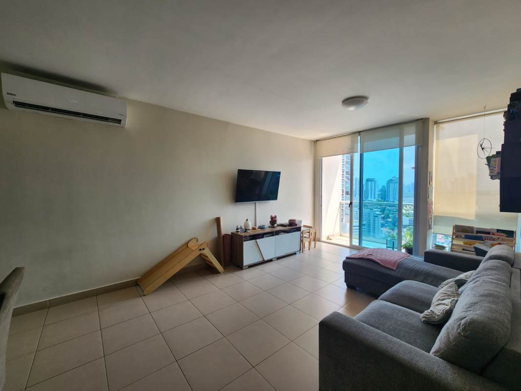 Modern bedroom with closet and large window in PH MET 1 Panama City