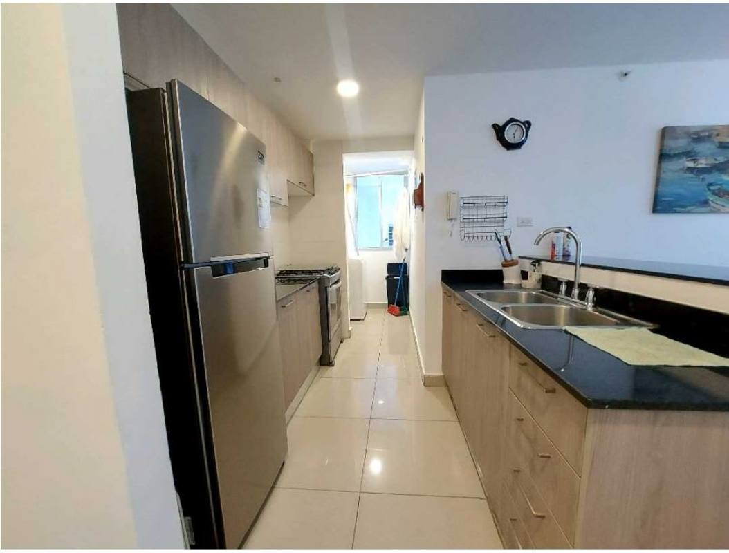 Modern kitchen with granite countertop, appliances included in PH Coral Towers Panama City