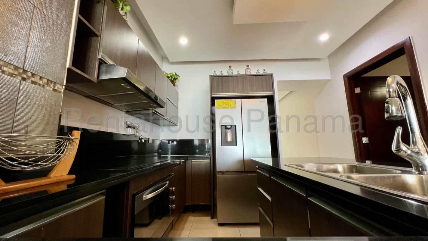 Large master bedroom in duplex with floor-to-ceiling Pacific Ocean views in Panama