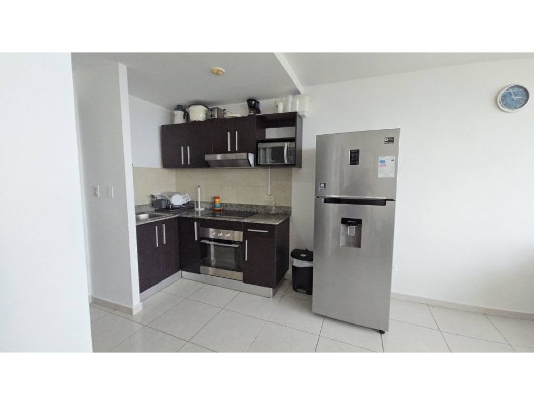 Modern kitchen with granite counter dark cabinets and appliances Bay View Tower Panama