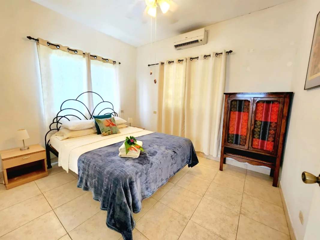 Renovated suite with private balcony, AC, and ocean views in eco boutique hotel Taboga