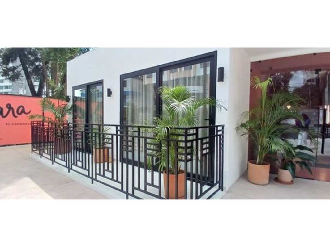 Modern exterior of PH Amara high-rise condominium in El Cangrejo Panama City.