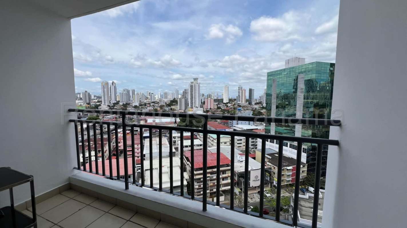 Balcony view over Obarrio skyline from PH Obarrio Tower Panama City