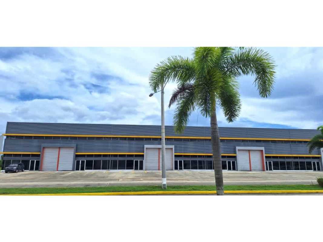 Parking bays and loading zones outside modern warehouse facility in Panama