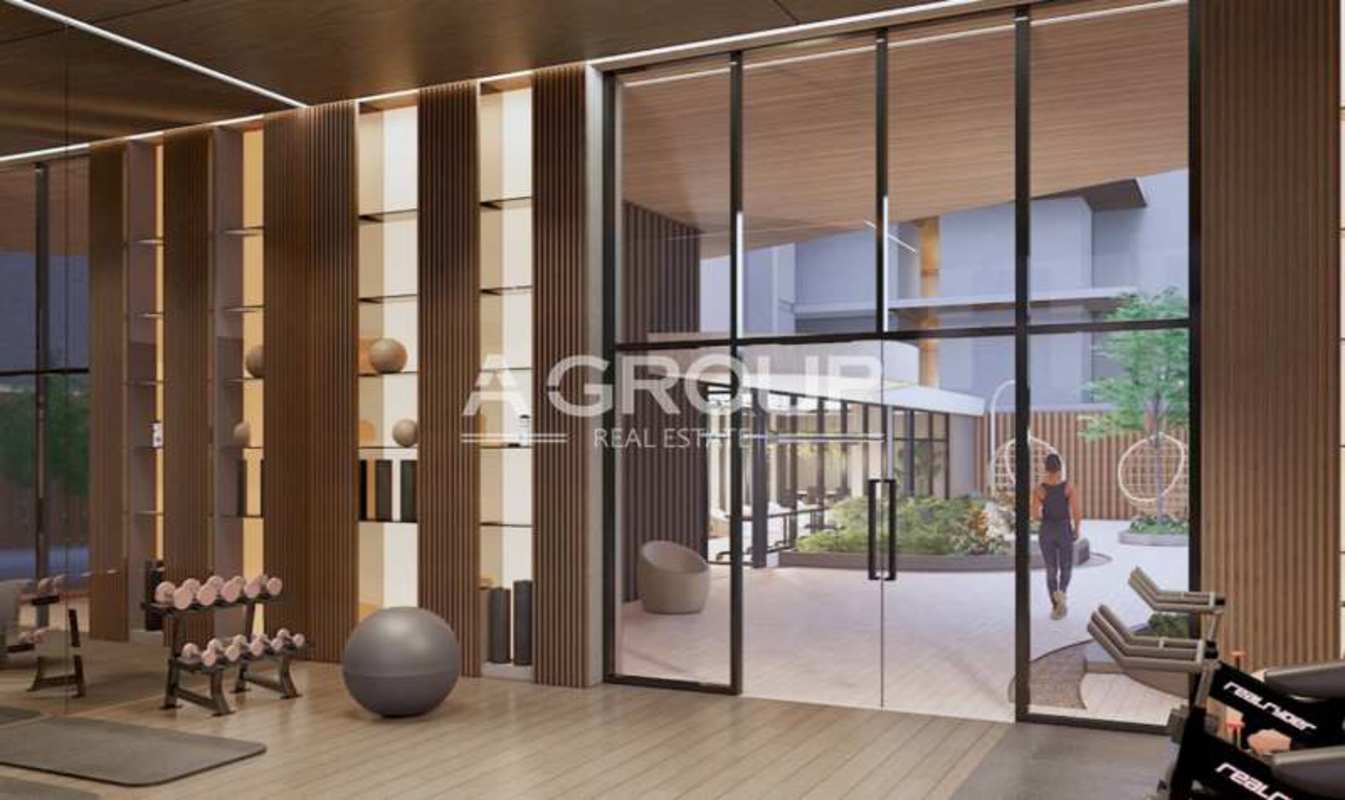 Fully equipped fitness gym with natural garden view in Allure Punta Pacifica Panama