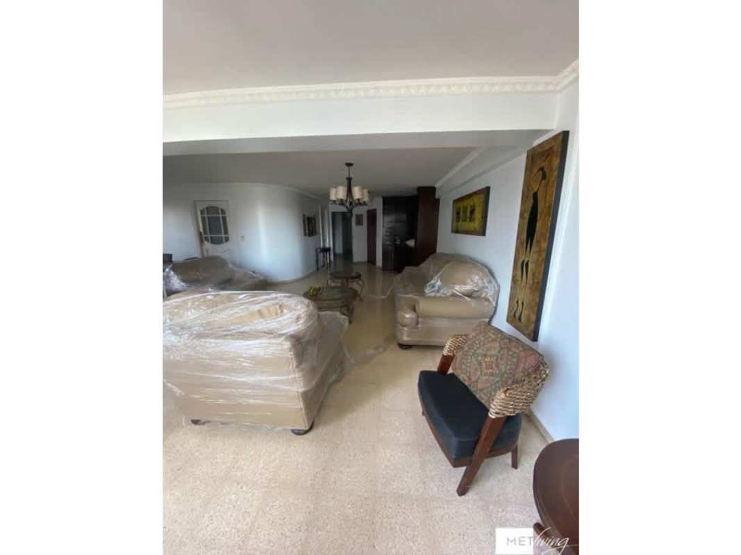 Large bright living room in Metropolitan Tower condo El Cangrejo Panama