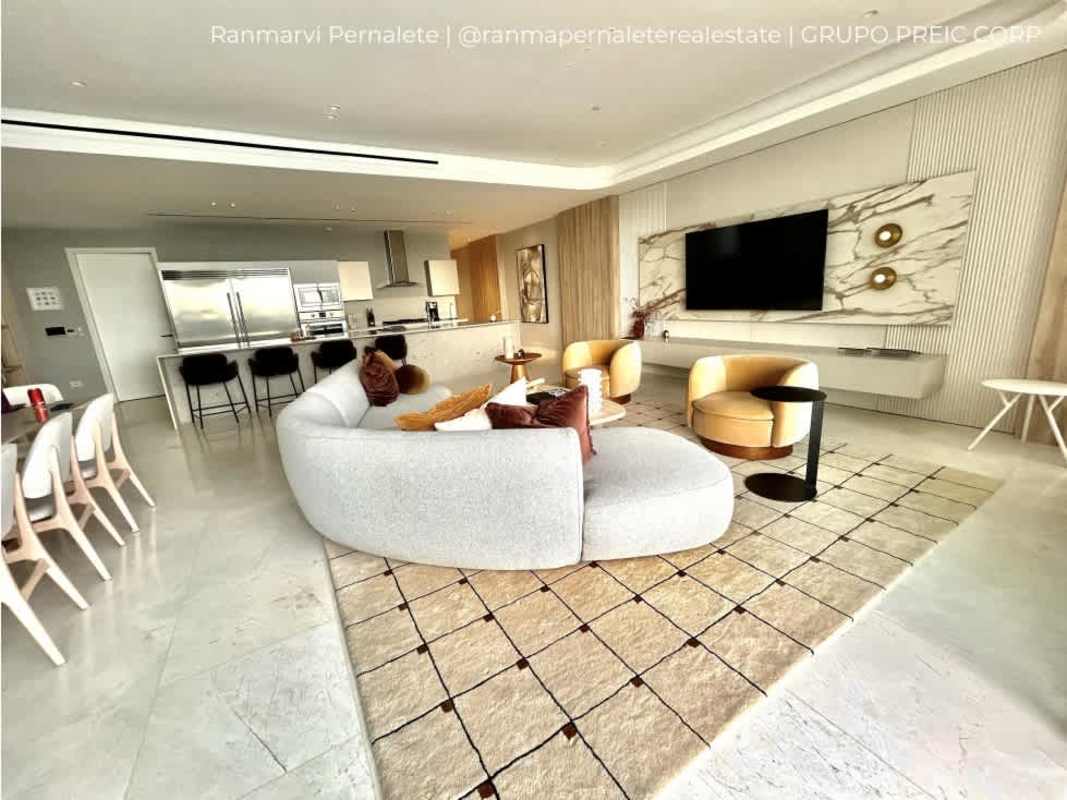 Spacious master bedroom with floor-to-ceiling ocean views luxury condo Ocean Reef Island Panama