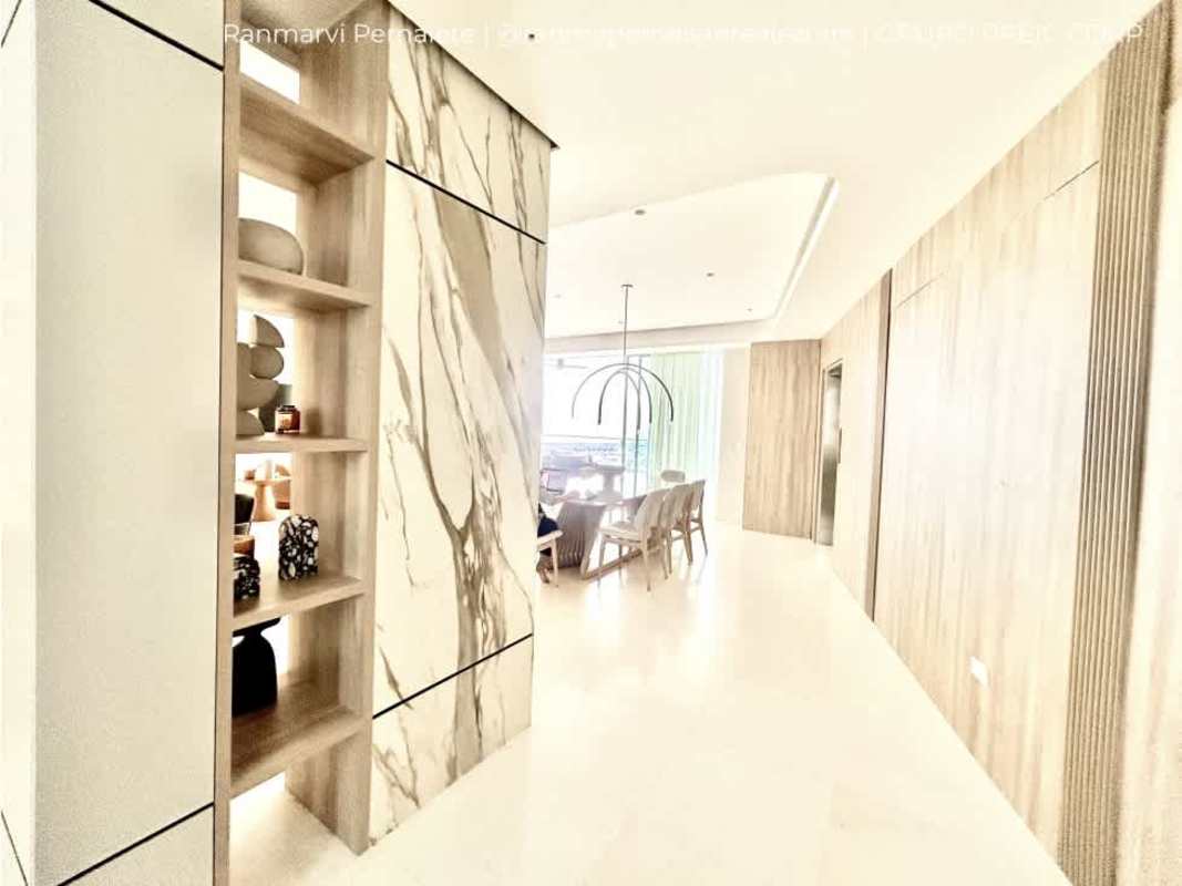 Contemporary dining space with panoramic ocean views luxury Panama rental Ocean Reef