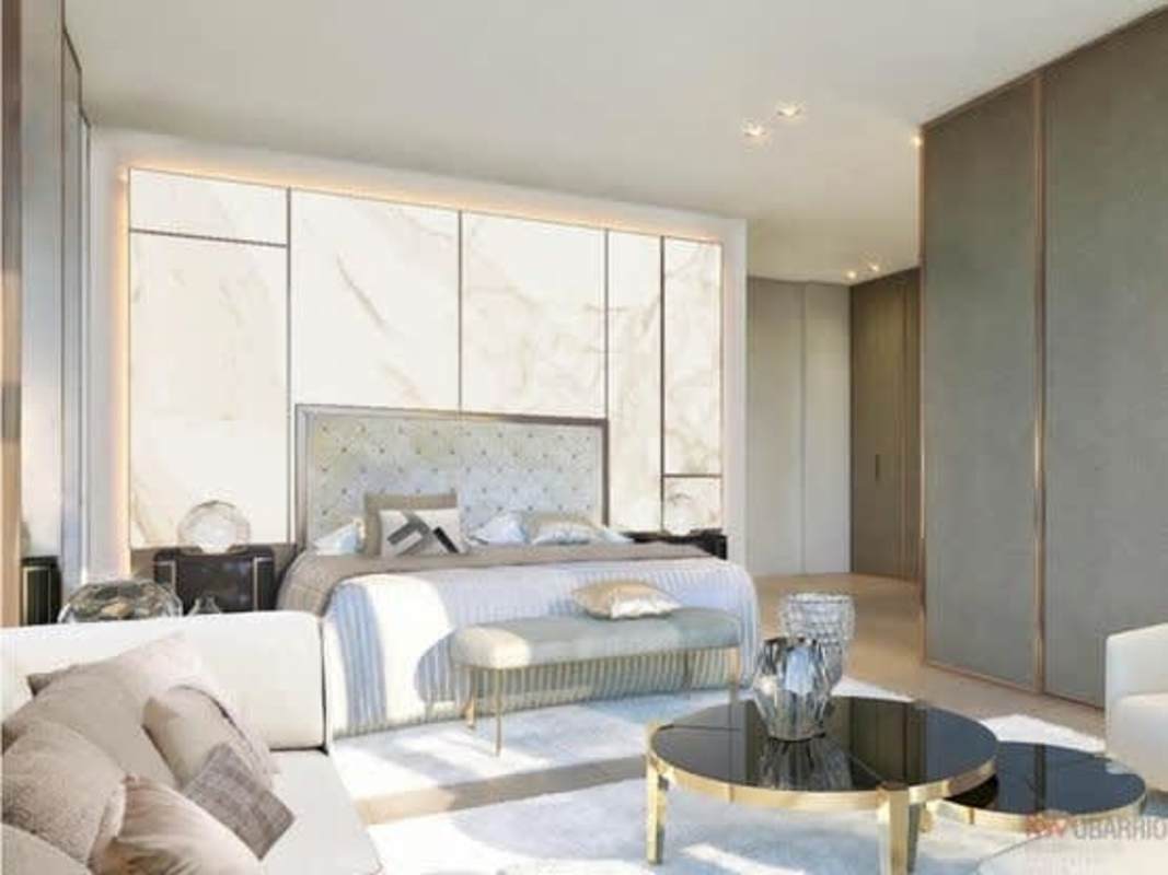 Upscale bedroom with full-height windows, designer finishes in PH La Maison Santa María Panama