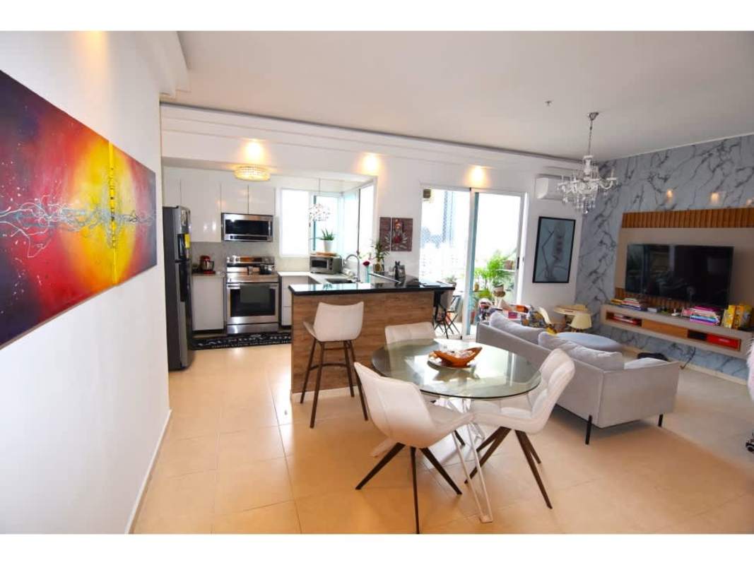 Modern kitchen with granite counters, stainless appliances, ocean view PH Vista del Mar Panama