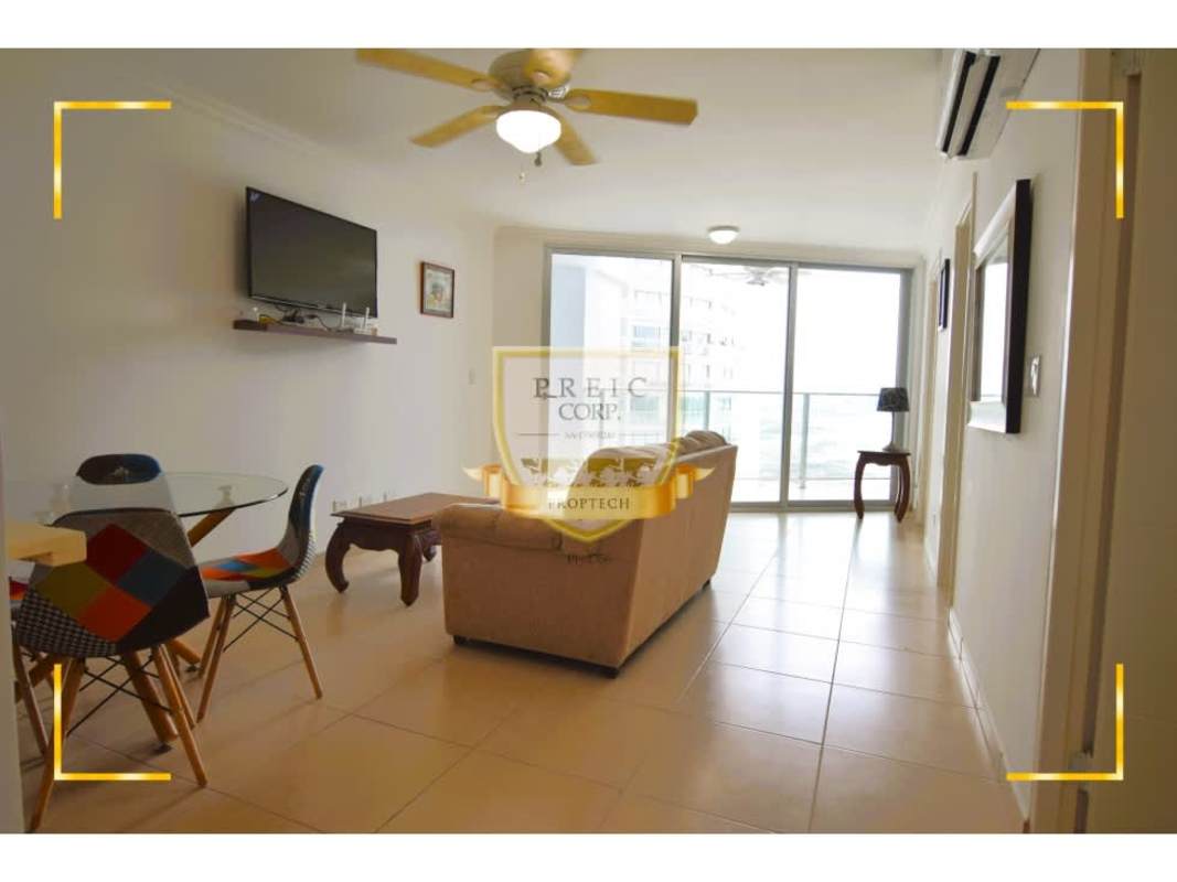 Modern elegant lobby with reception at PH Oasis Punta Pacifica Panama