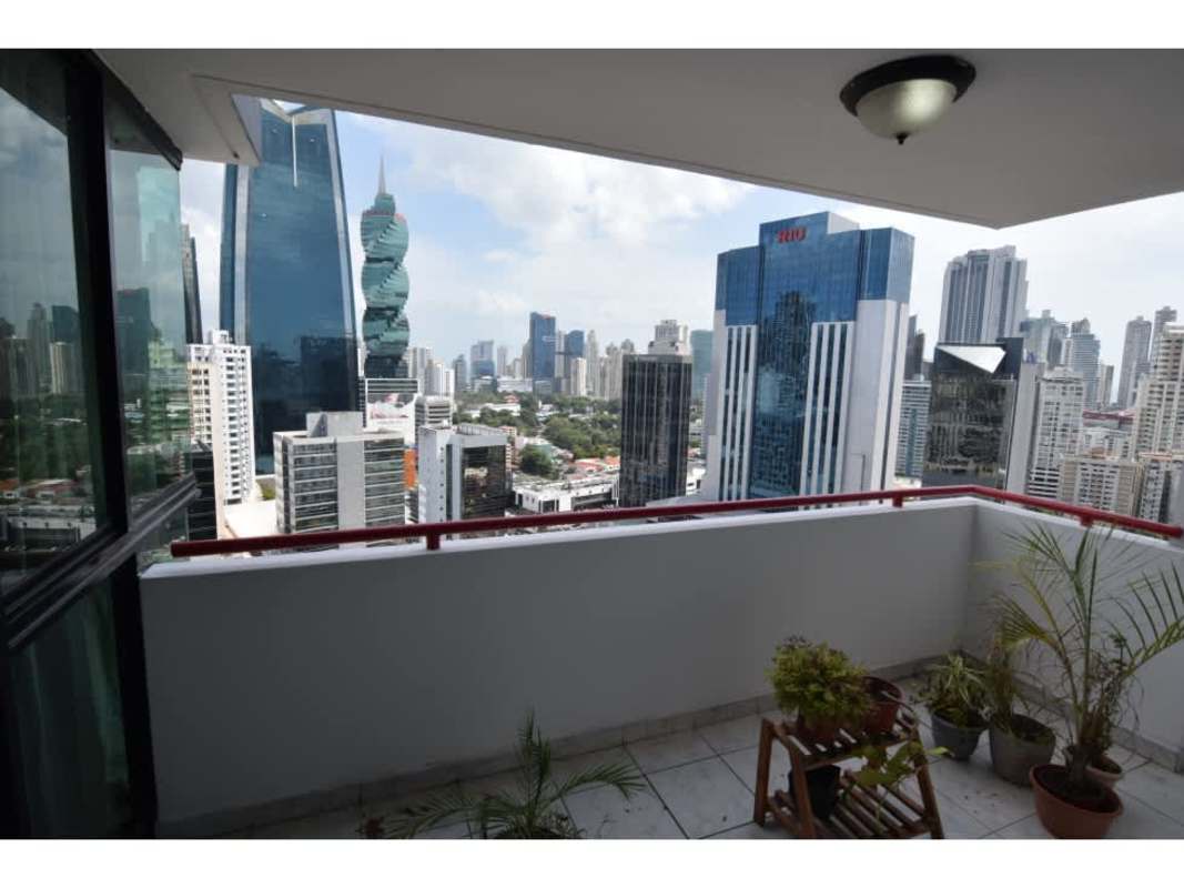 Second bedroom with bed, closet and tile floor in PH Cosmos Obarrio Panama City