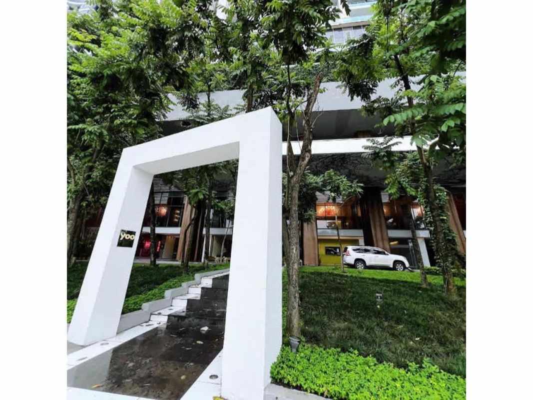 Stylish bedroom with large windows ocean view furnished PH Yoo Panama