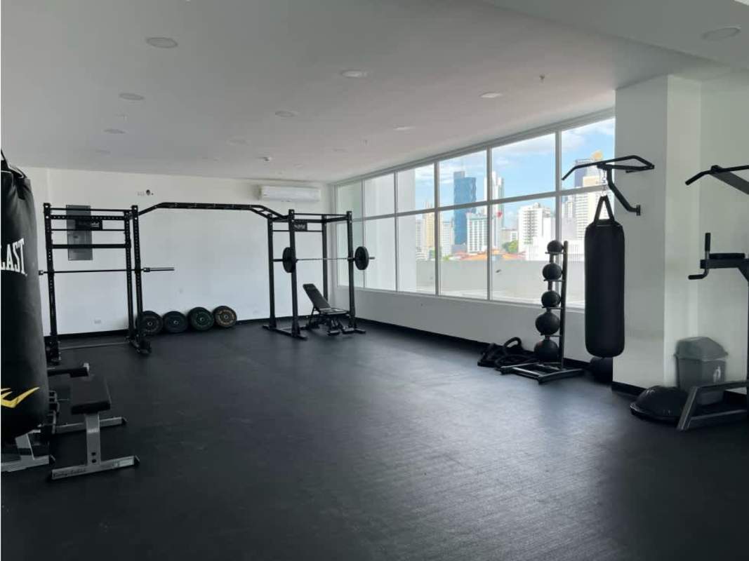 Cozy bedroom with air conditioning in furnished apartment PH Botánico Bella Vista