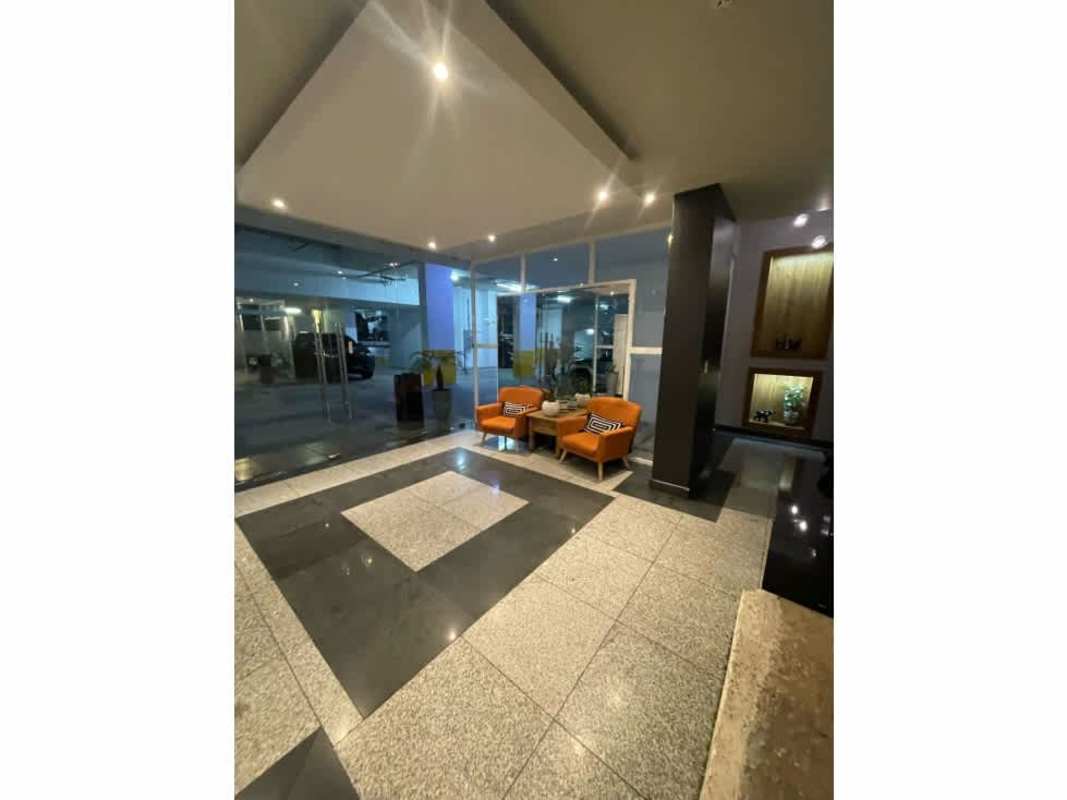 Fitness center with cardio equipment and skyline views in PH Cosmopolitan Towers Panama