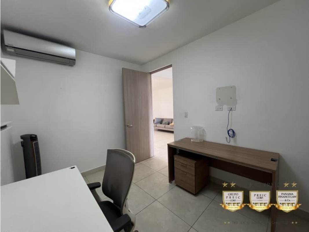 Upstairs family room with balcony access in Lyon Model house Reserva de Versalles Panama City