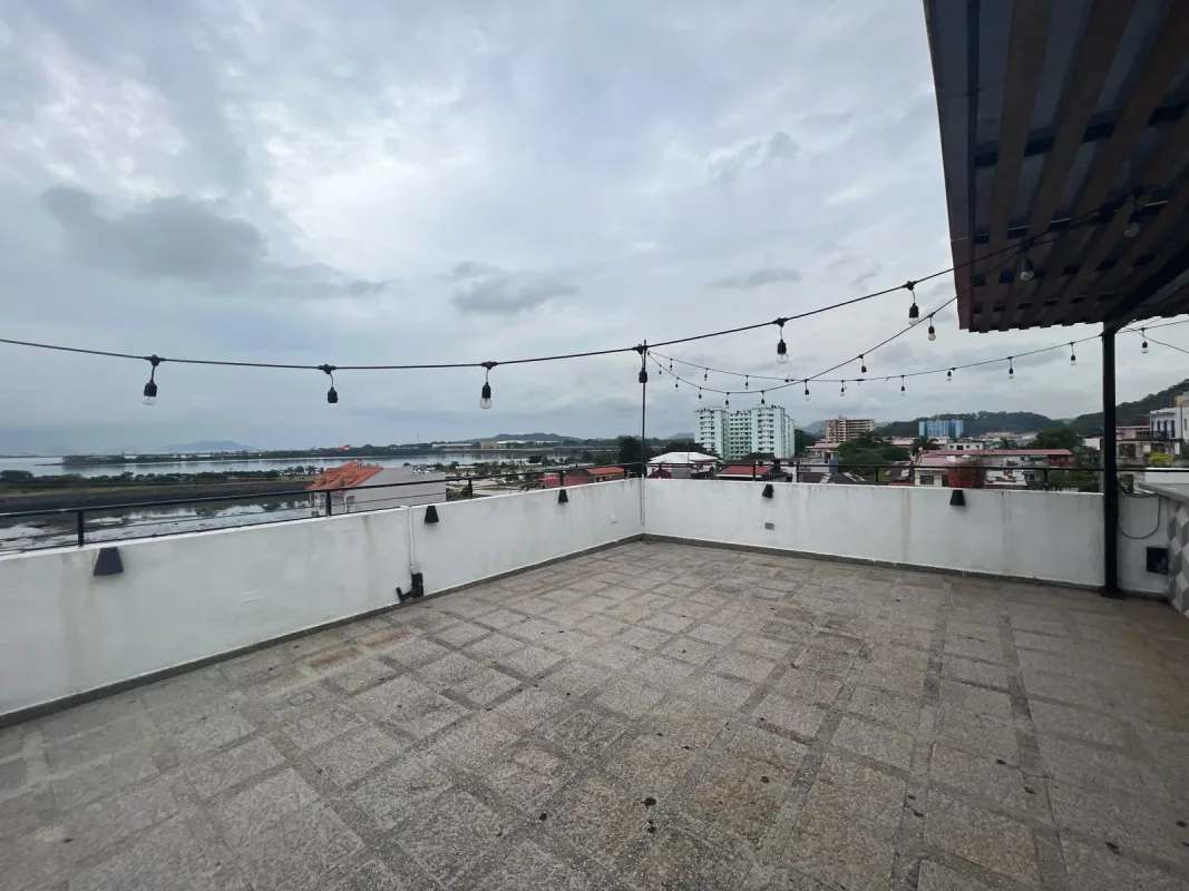 Rooftop terrace with panoramic skyline and ocean views Casco Viejo commercial