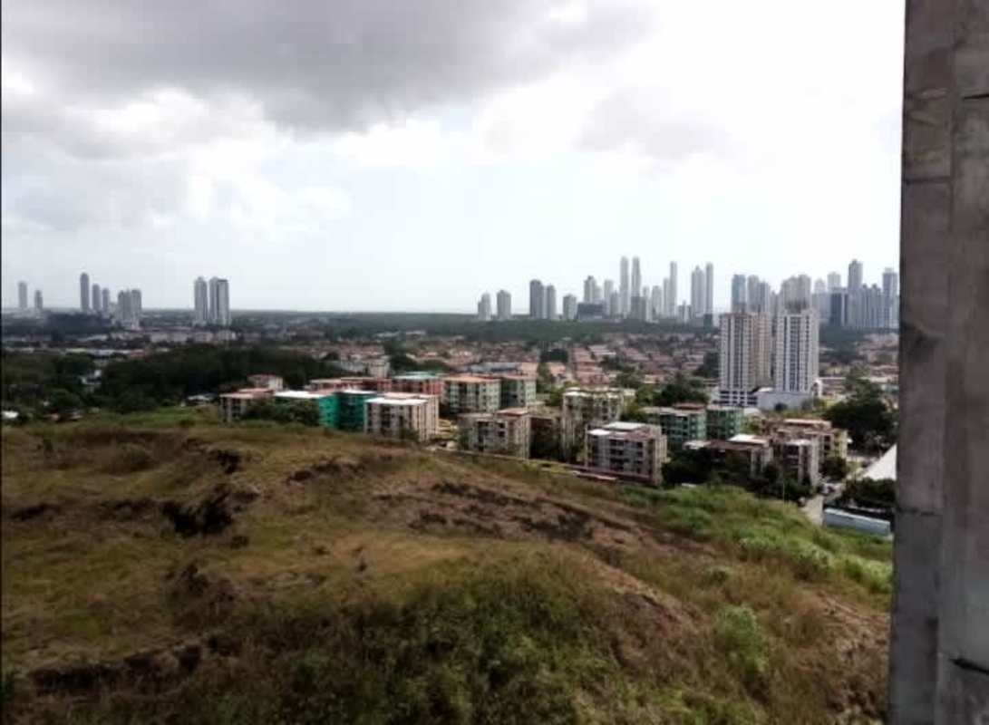 Panoramic city skyline view from apartment balcony in PH 4 Islas Chanis Panama City