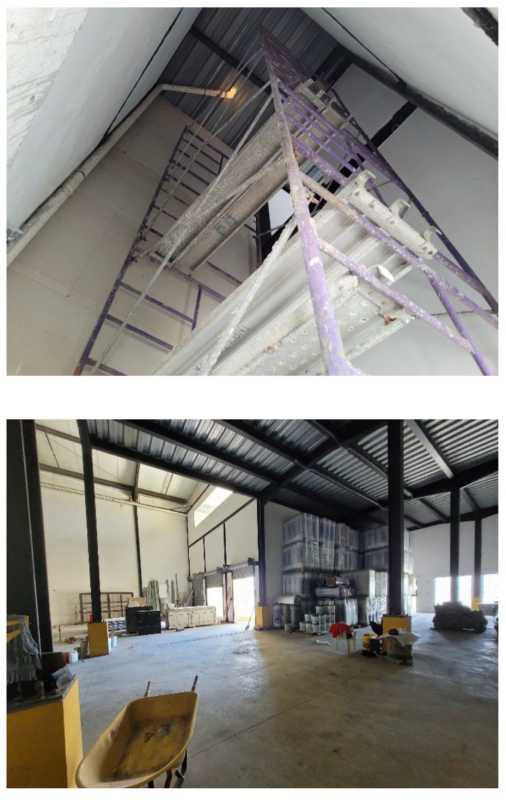 Industrial warehouse inside with large storage open space high ceiling Pacora Panama