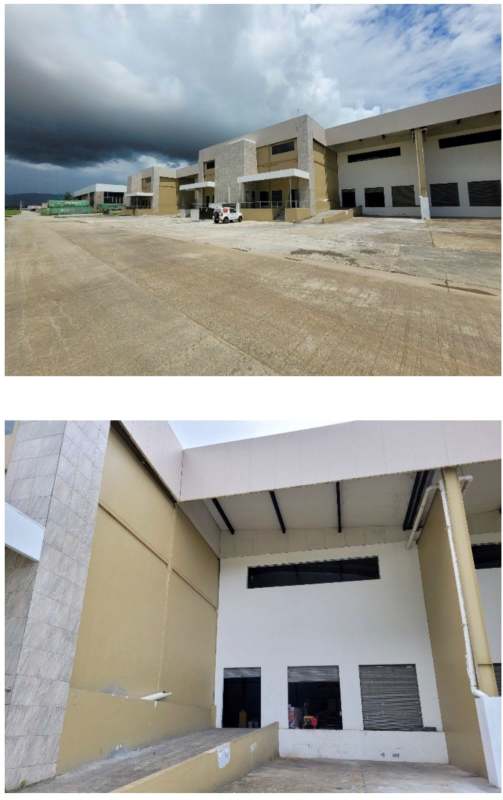 Large multi-dock warehouse concrete driveway at Parque Industrial Las Americas Panama