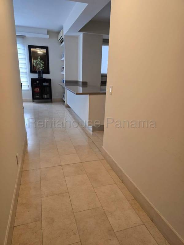 Contemporary kitchen with marble counters, island, premium appliances in PH Ocean House Santa Maria Panama