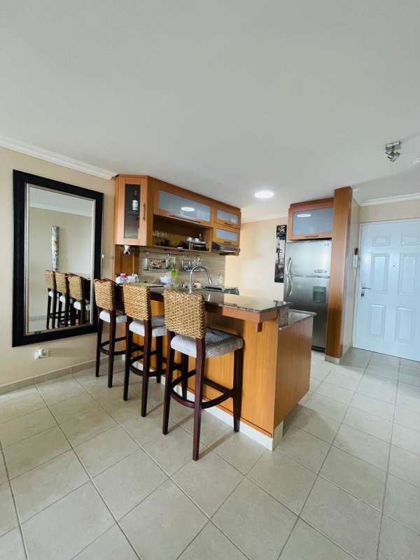 Laundry with large window city view utility sink and washer hookup in PH El Marquez Panama