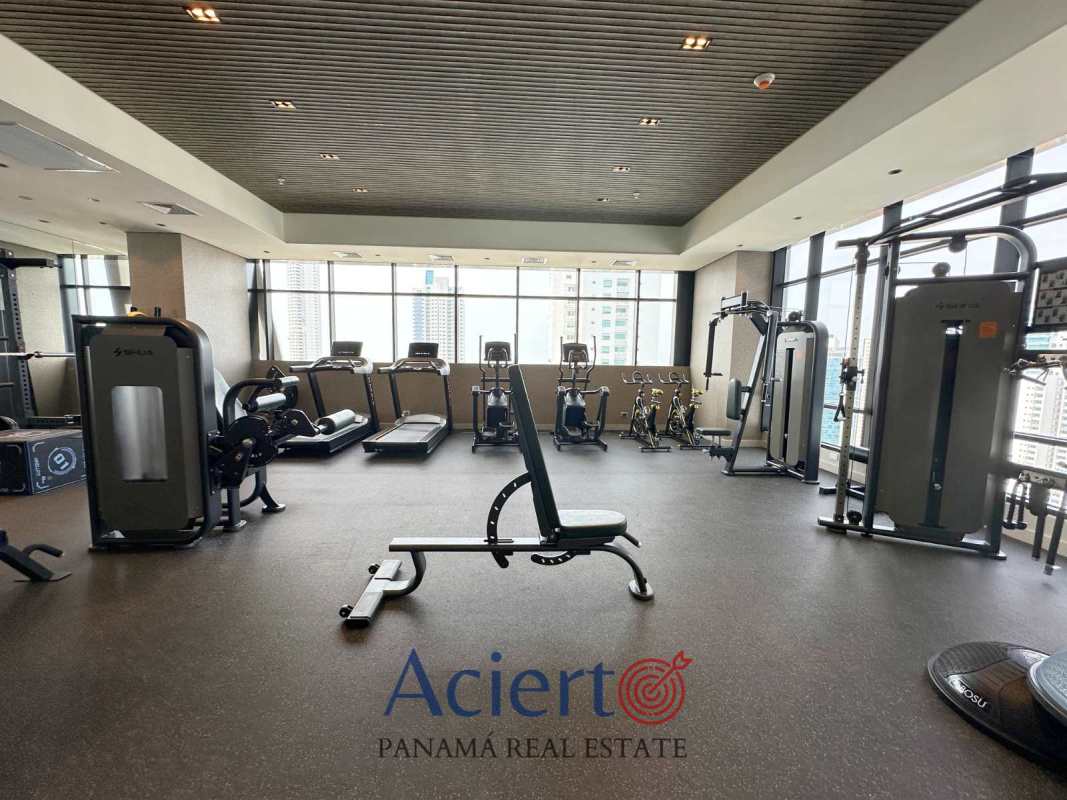 Modern bathroom with glass shower and tile Arcadia Costa del Este