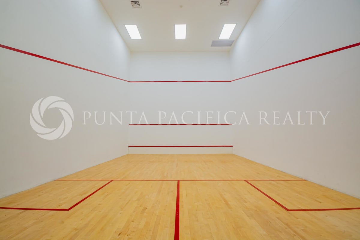 Rooftop infinity pool overlooking panoramic Panama City skyline in Costa del Este