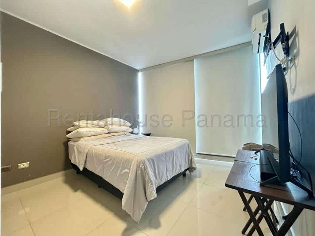 Full bathroom with vanity, shower and ceramic tiles in Canvas Tower Parque Lefevre Panama
