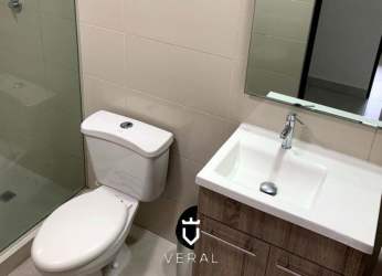 Contemporary bathroom with glass shower enclosure and modern sink at PH Midrise Panama Pacifico
