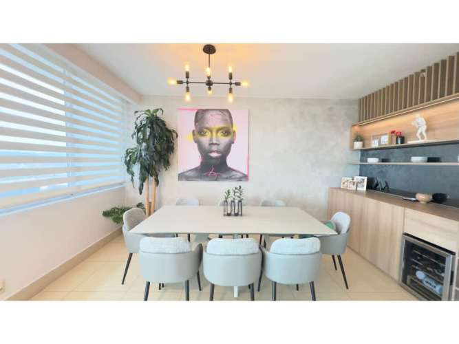 Spacious kitchen granite countertops island breakfast nook PH Marea Costa del Este Panama City