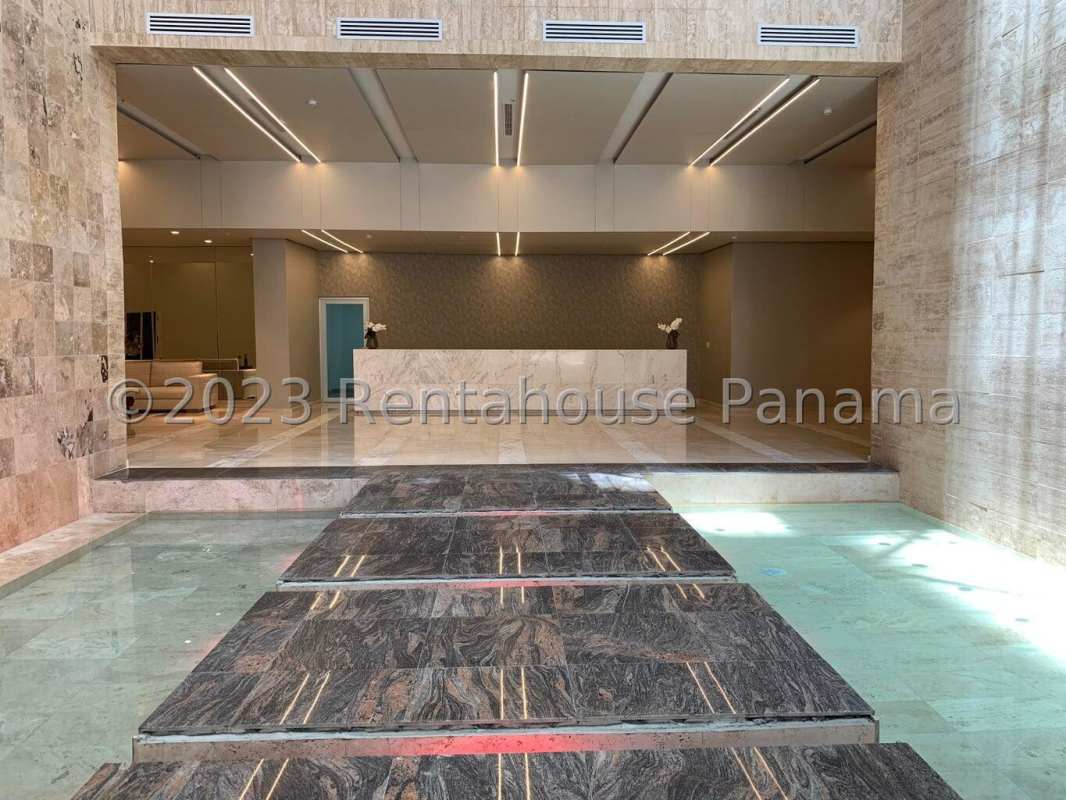 Open modern kitchen with granite countertops in PH Lumiere Costa del Este Panama City