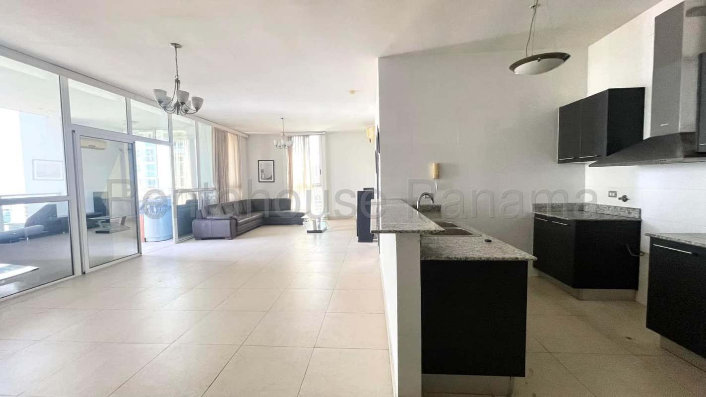 Contemporary kitchen with granite counters open layout PH Bellagio Tower Panama