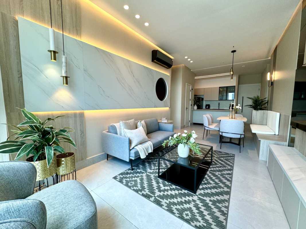 Large balcony with Pacific Ocean and skyline views in PH Aquapoint, Punta Paitilla Panama City