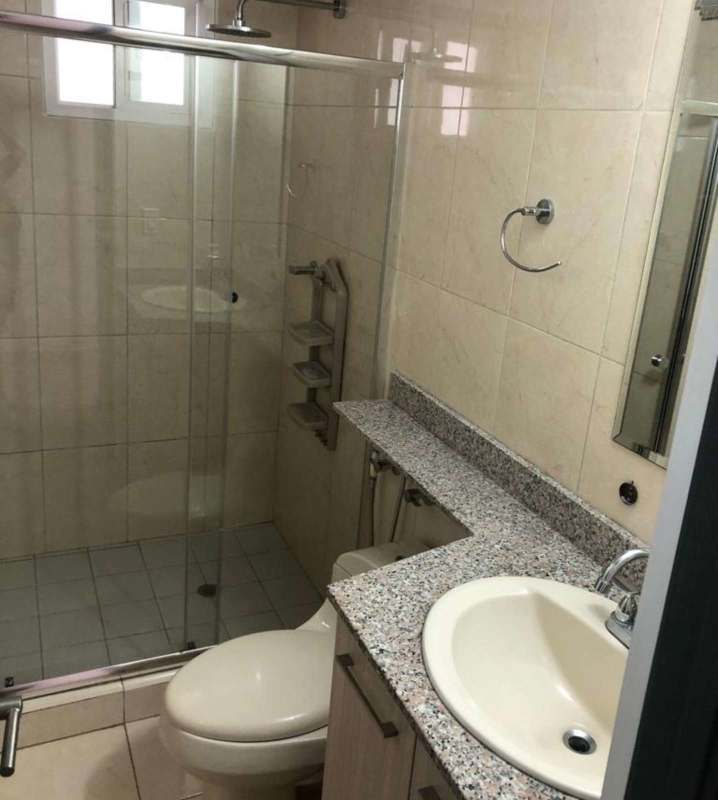 Contemporary bath with glass enclosure and granite counter PH Hato Tower Panama