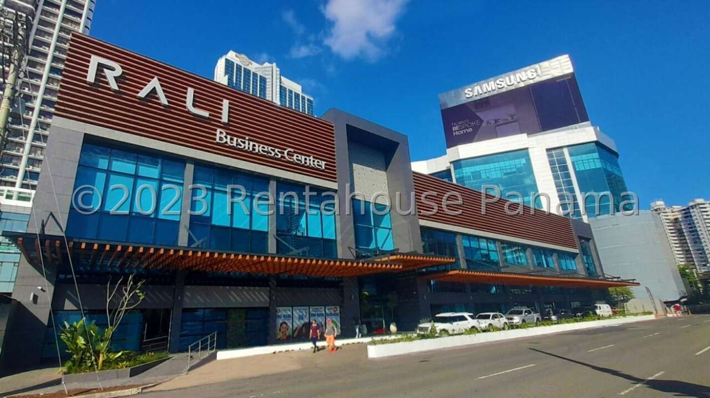 Modern commercial high-rise RALI Business Center with glass facade Avenida Balboa Panama City