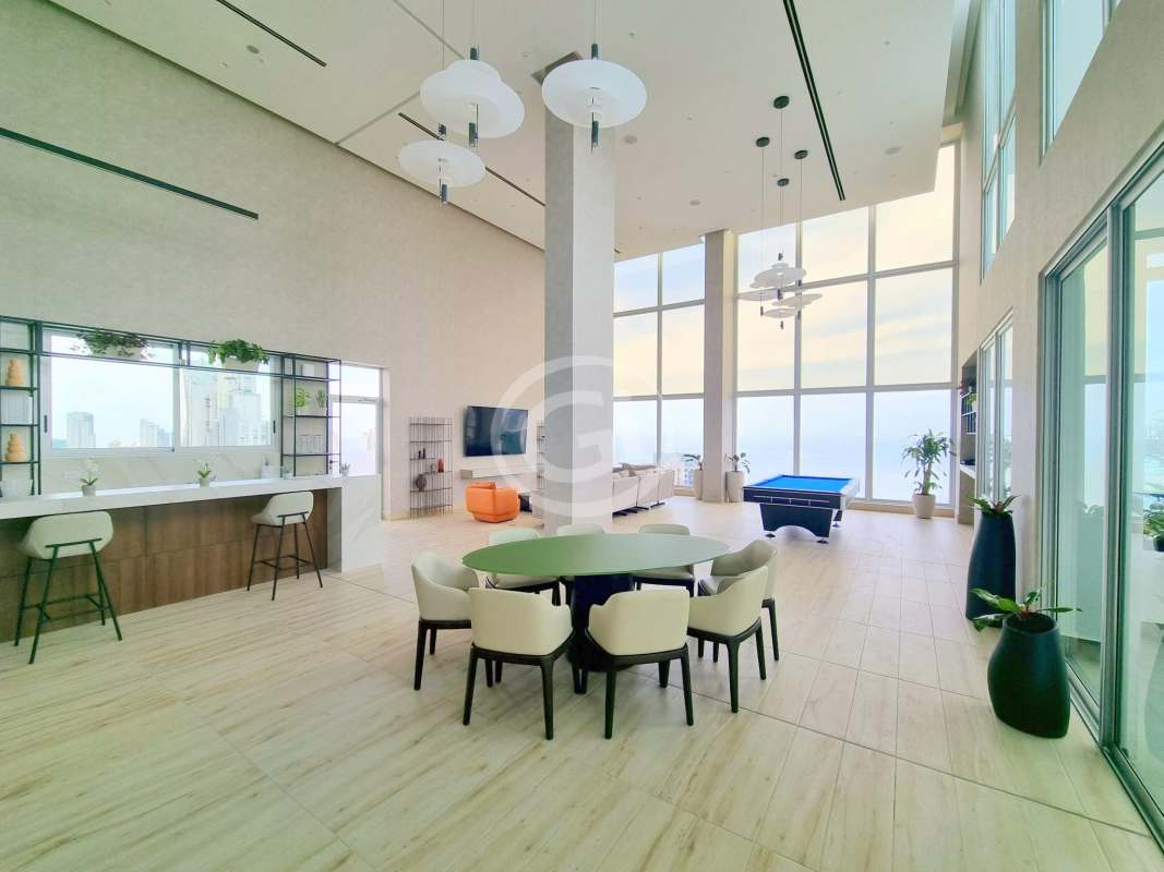 Rooftop infinity pool with city views luxury apartment Costanera Panama