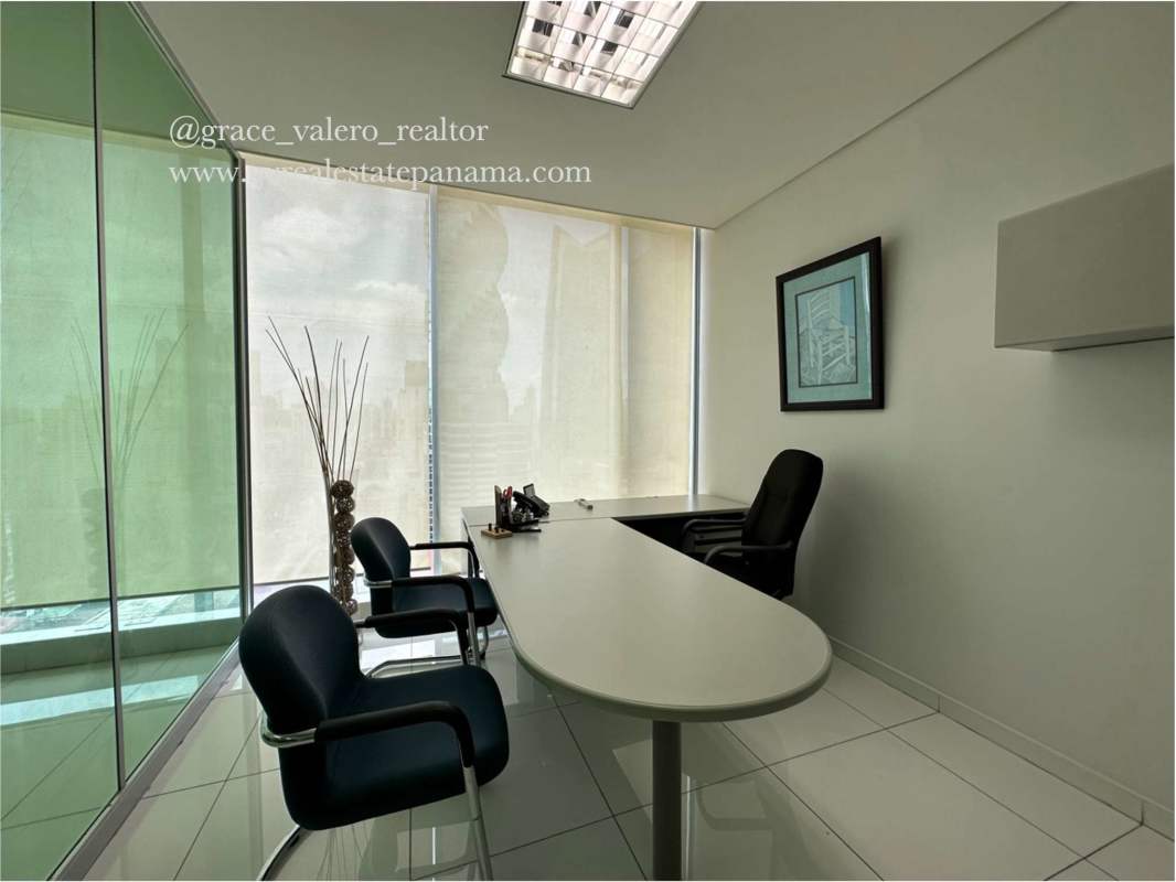 Reception lobby inside corporate rental Torre Global Bank Calle 50 Panama